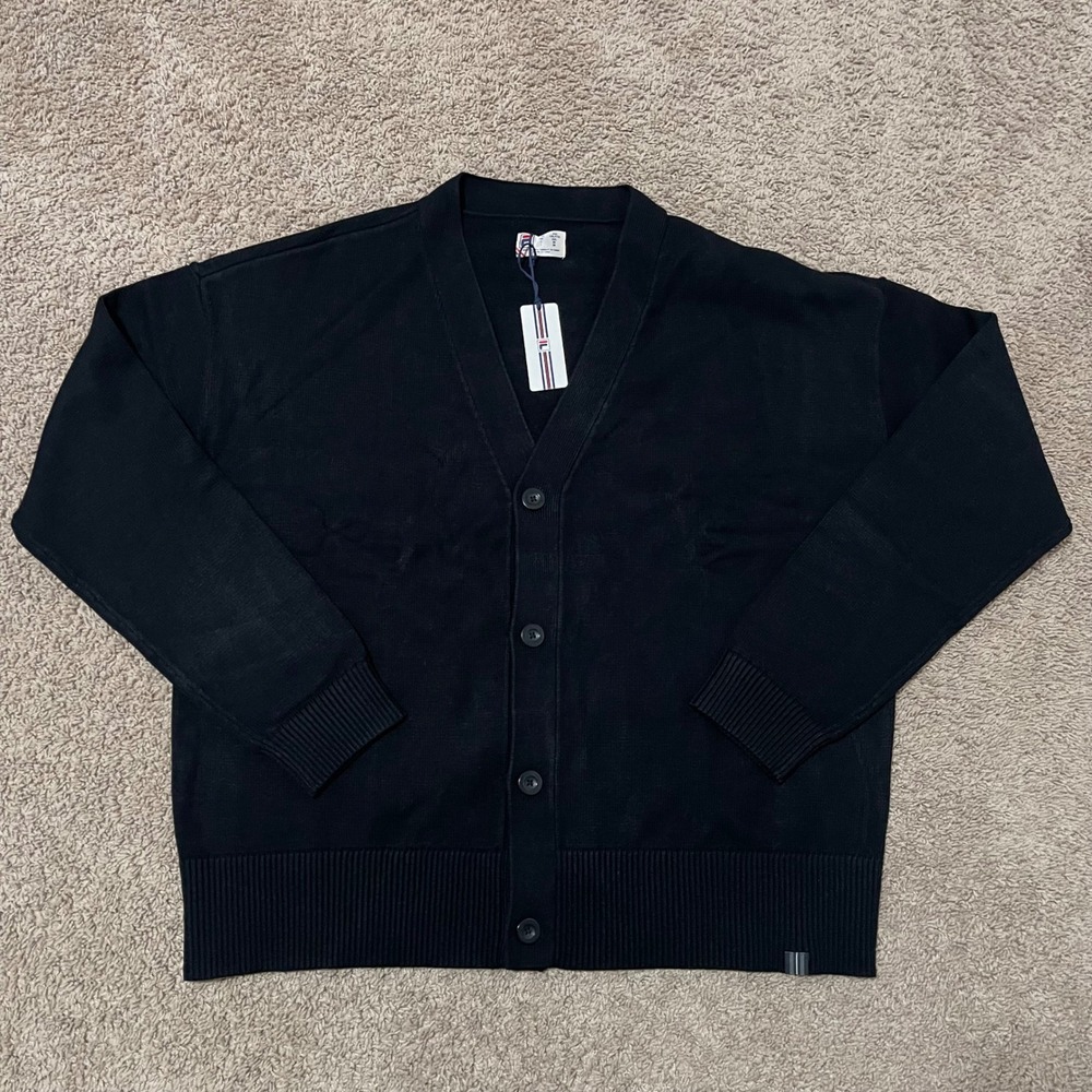 FILA Sweater Men Black Noir XXL 2XL Cardigan Casa Baseline Oversized Heavyweight